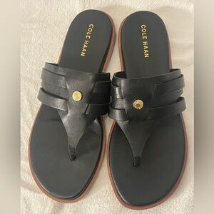 Cole Haan Black Leather Sandals NWOT.                           Size 5 1/2
